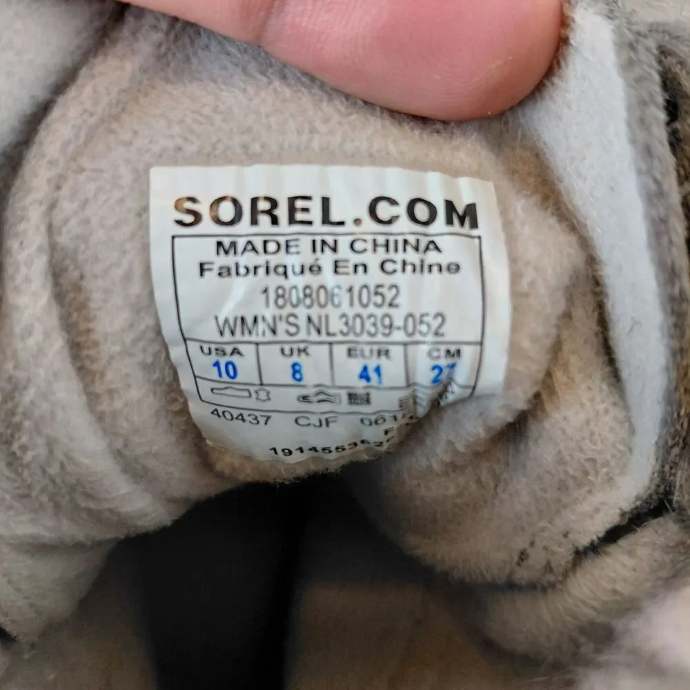 Sorel Explorer Joan Boots Women 10 Gray Suede Leather Winter Waterproof Faux Fur - Picture 10 of 10